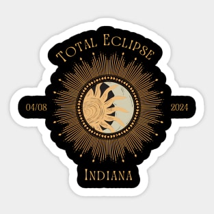 2024 Total Solar Eclipse State Indiana April 8 2024 Sticker